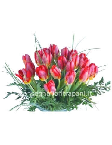 Bouquet di tulipani rosa giallo bianco rosso